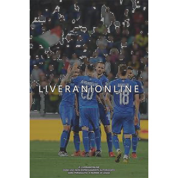 Torino 11.06.2019 Stadio Allianz Stadium Italia vs Bosnia ed Erzegovina Qualiificazioni Euro 2020 ©Viganti/Agenzia Aldo Liverani Nella foto: esultanza Festa italia a fine gara ©AGENZIA ALDO LIVERANI SAS