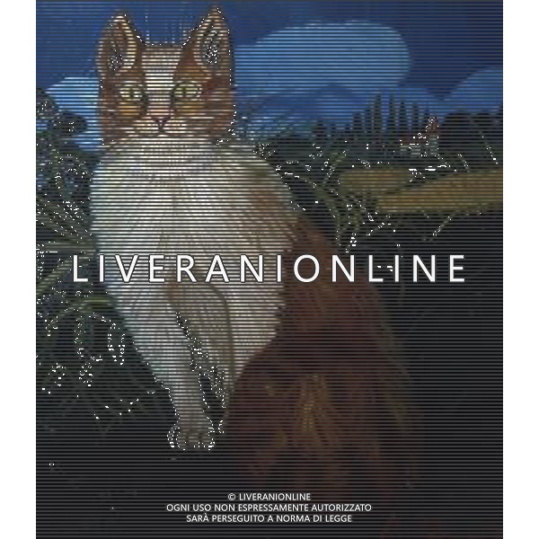 Antonio Ligabue (Zurigo, 18 dicembre 1899 – Gualtieri, 27 maggio 1965) è stato un pittore italiano la cui arte è generalmente classificata come espressionista nella foto dipinto di antonio ligabue gatto selvatico ag aldo liverani sas