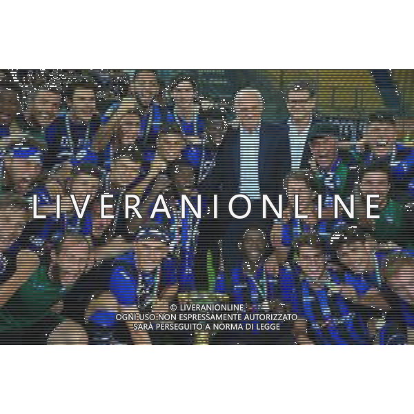 ATALANTA - INTER FINALE CAMPIONATO PRIMAVERA 1 - PARMA 14.06.2019 NELLA FOTO ESULTANZA E FESTEGGIAMENTI ATALANTA A FINE GARA PER LA VITTORIA - ANTONIO PERCASSI CON LA COPPA ©GS / AGENZIA ALDO LIVERANI SAS