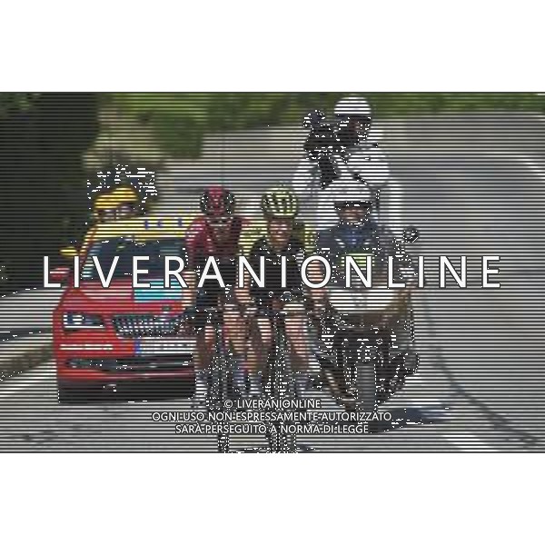 16-06-2019 Criterium Du Dauphine Libere; Tappa 08 Cluses - Champery; 2019, Mitchelton - Scott; 2019, Team Ineos; Haig, Jack; Van Baarle, Dylan; Champery; ©SIROTTI / AGENZIA ALDO LIVERANI SAS