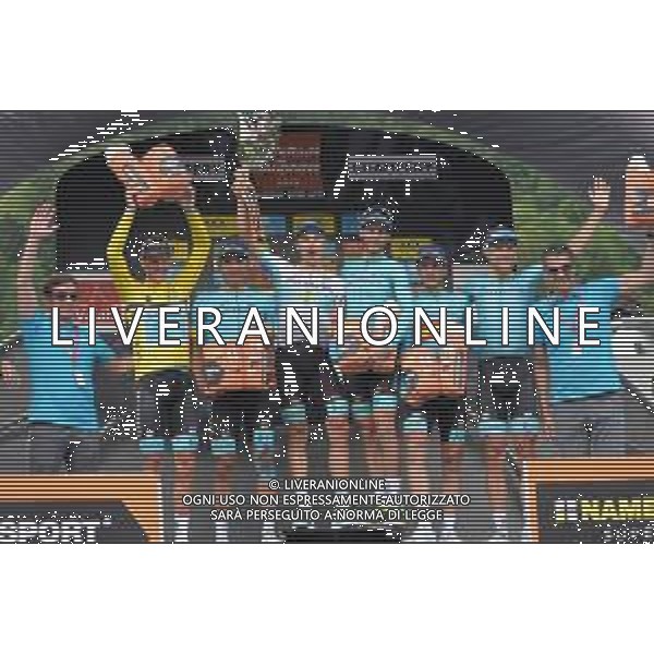 16-06-2019 Criterium Du Dauphine Libere; Tappa 08 Cluses - Champery; 2019, Astana; Fuglsang, Jacob; Lutsenko, Alexey; Izaguirre, Gorka; Cenghialta, Bruno; Champery; ©SIROTTI / AGENZIA ALDO LIVERANI SAS