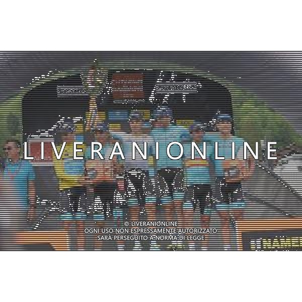 16-06-2019 Criterium Du Dauphine Libere; Tappa 08 Cluses - Champery; 2019, Astana; Fuglsang, Jacob; Lutsenko, Alexey; Izaguirre, Gorka; Champery; ©SIROTTI / AGENZIA ALDO LIVERANI SAS