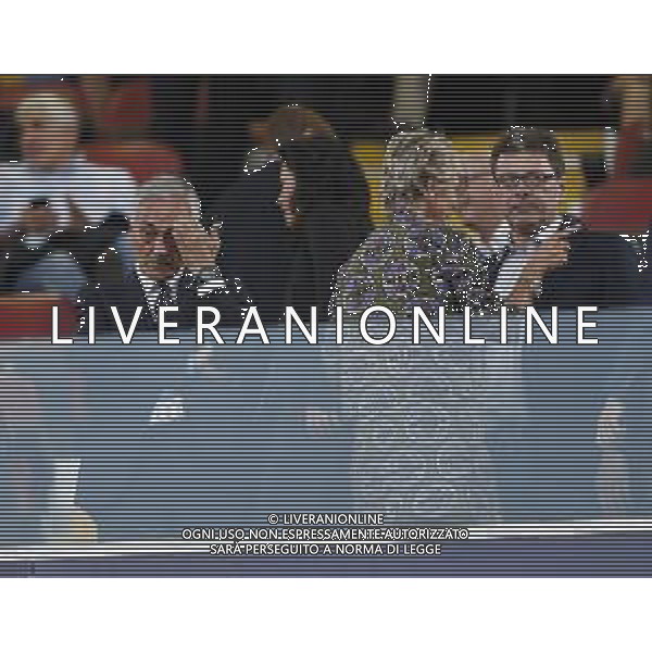 UEFA - Campionato Europeo Under 21 Italia 2019 gruppo A 16/06/2019 Italia - Spagna nella foto: il presidente Gabriele Gravina e il ministro Giancarlo Giorgetti in tribuna ©Claudio Zamagni/Agenzia Aldo Liverani during UEFA Championship Under 21 Italy 2019 group A match between Italy and Spain at Renato Dall\'Ara Stadium on June 16 2019. photo credit by Claudio Zamagni/Aldo Liverani Photo Agency/ AGENZIA ALDO LIVERANI SAS