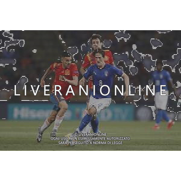 UEFA - Campionato Europeo Under 21 Italia 2019 gruppo A 16/06/2019 Italia - Spagna nella foto: Zaniolo Nicolo’ (Italia) - Ceballos Dani (spagna) ©Claudio Zamagni/Agenzia Aldo Liverani Zaniolo Nicolo’ (Italia) - Ceballos Dani (spagna) during UEFA Championship Under 21 Italy 2019 group A match between Italy and Spain at Renato Dall\'Ara Stadium on June 16 2019. photo credit by Claudio Zamagni/Aldo Liverani Photo Agency/ AGENZIA ALDO LIVERANI SAS