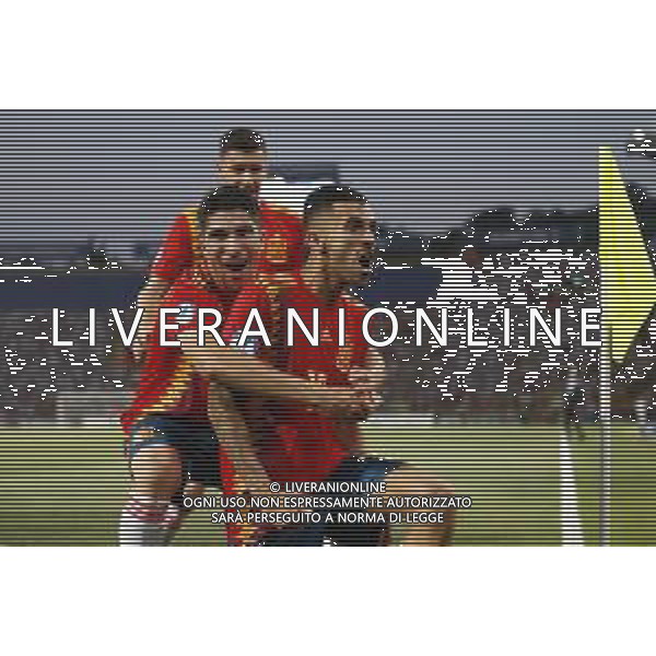 UEFA - Campionato Europeo Under 21 Italia 2019 gruppo A 16/06/2019 Italia - Spagna nella foto: Esultanza spagna dopo il gol di Dani Ceballos ©Claudio Zamagni/Agenzia Aldo Liverani spain celebrates after scoring a goal during UEFA Championship Under 21 Italy 2019 group A match between Italy and Spain at Renato Dall\'Ara Stadium on June 16 2019. photo credit by Claudio Zamagni/Aldo Liverani Photo Agency/ AGENZIA ALDO LIVERANI SAS