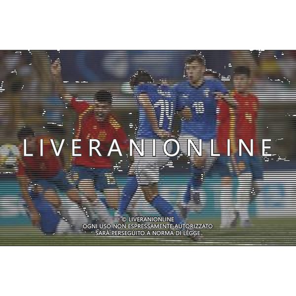 UEFA - Campionato Europeo Under 21 Italia 2019 gruppo A 16/06/2019 Italia - Spagna nella foto: il secondo gol di Chiesa Federico (Italia) ©Claudio Zamagni/Agenzia Aldo Liverani oal Chiesa Federico (Italia) during UEFA Championship Under 21 Italy 2019 group A match between Italy and Spain at Renato Dall\'Ara Stadium on June 16 2019. photo credit by Claudio Zamagni/Aldo Liverani Photo Agency/ AGENZIA ALDO LIVERANI SAS