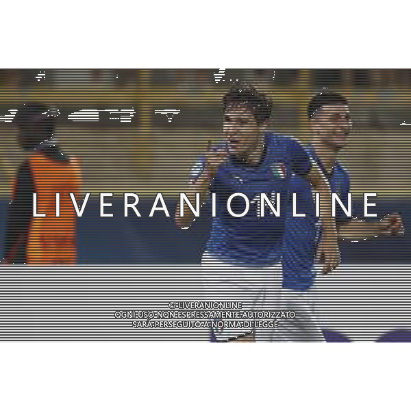 UEFA - Campionato Europeo Under 21 Italia 2019 gruppo A 16/06/2019 Italia - Spagna nella foto: Esultanza dopo il secondo gol di Chiesa Federico (Italia) ©Claudio Zamagni/Agenzia Aldo Liverani Chiesa Federico (Italia) celebrates after scoring a goal during UEFA Championship Under 21 Italy 2019 group A match between Italy and Spain at Renato Dall\'Ara Stadium on June 16 2019. photo credit by Claudio Zamagni/Aldo Liverani Photo Agency/ AGENZIA ALDO LIVERANI SAS