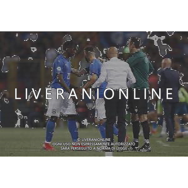 UEFA - Campionato Europeo Under 21 Italia 2019 gruppo A 16/06/2019 Italia - Spagna nella foto: sostituzione di Kean Moise con Cutrone Patrick (Italia) - di spalle luigi di biagio ©Claudio Zamagni/Agenzia Aldo Liverani Kean Moise (Italia) Cutrone Patrik (Italia) during UEFA Championship Under 21 Italy 2019 group A match between Italy and Spain at Renato Dall\'Ara Stadium on June 16 2019. photo credit by Claudio Zamagni/Aldo Liverani Photo Agency/ AGENZIA ALDO LIVERANI SAS