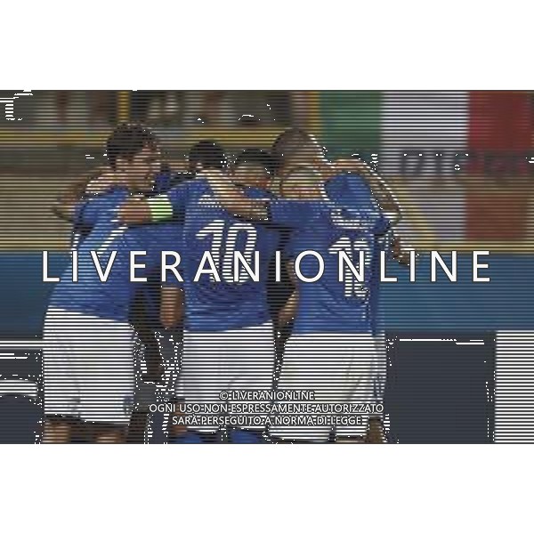 UEFA - Campionato Europeo Under 21 Italia 2019 gruppo A 16/06/2019 Italia - Spagna nella foto: Esultanza italia, abbraccio dopo il secondo gol di federico Chiesa ©Claudio Zamagni/Agenzia Aldo Liverani italy celebrates after scoring a goal during UEFA Championship Under 21 Italy 2019 group A match between Italy and Spain at Renato Dall\'Ara Stadium on June 16 2019. photo credit by Claudio Zamagni/Aldo Liverani Photo Agency/ AGENZIA ALDO LIVERANI SAS