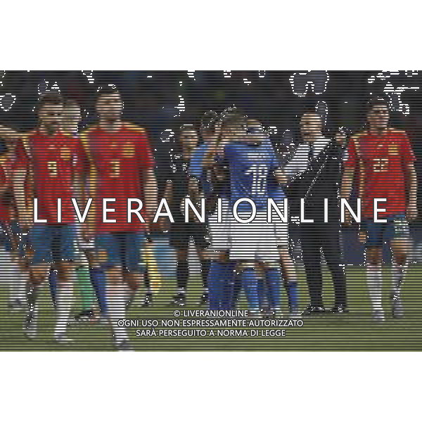 UEFA - Campionato Europeo Under 21 Italia 2019 gruppo A 16/06/2019 Italia - Spagna nella foto: Esultanza finale italia ©Claudio Zamagni/Agenzia Aldo Liverani final exultation of italy during UEFA Championship Under 21 Italy 2019 group A match between Italy and Spain at Renato Dall\'Ara Stadium on June 16 2019. photo credit by Claudio Zamagni/Aldo Liverani Photo Agency/ AGENZIA ALDO LIVERANI SAS