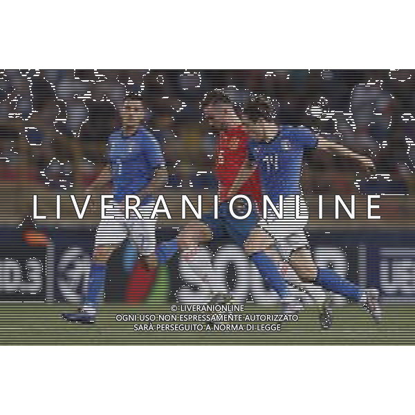 UEFA - Campionato Europeo Under 21 Italia 2019 gruppo A 16/06/2019 Italia - Spagna nella foto: Chiesa Federico (Italia) Unai Nunez (spagna) ©Claudio Zamagni/Agenzia Aldo Liverani Chiesa Federico (Italia) Unai Nunez (spagna) during UEFA Championship Under 21 Italy 2019 group A match between Italy and Spain at Renato Dall\'Ara Stadium on June 16 2019. photo credit by Claudio Zamagni/Aldo Liverani Photo Agency