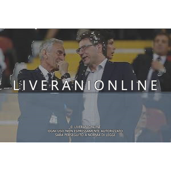 UEFA - Campionato Europeo Under 21 Italia 2019 gruppo A 16/06/2019 Italia - Spagna nella foto: presidente gravina - ministro giorgetti ©Claudio Zamagni/Agenzia Aldo Liverani president figc and minister Giogetti during UEFA Championship Under 21 Italy 2019 group A match between Italy and Spain at Renato Dall\'Ara Stadium on June 16 2019. photo credit by Claudio Zamagni/Aldo Liverani Photo Agency