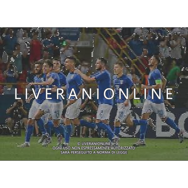 ©Alessio Marini - ITALIA - SPAGNA UEFA - Campionato Europeo Under 21 Italia 2019 Gruppo A - Bologna 16.06.2019 Nella foto esultanza dopo il gol su rigore di Lorenzo Pellegrini ©Alessio Marini / AGENZIA ALDO LIVERANI SAS