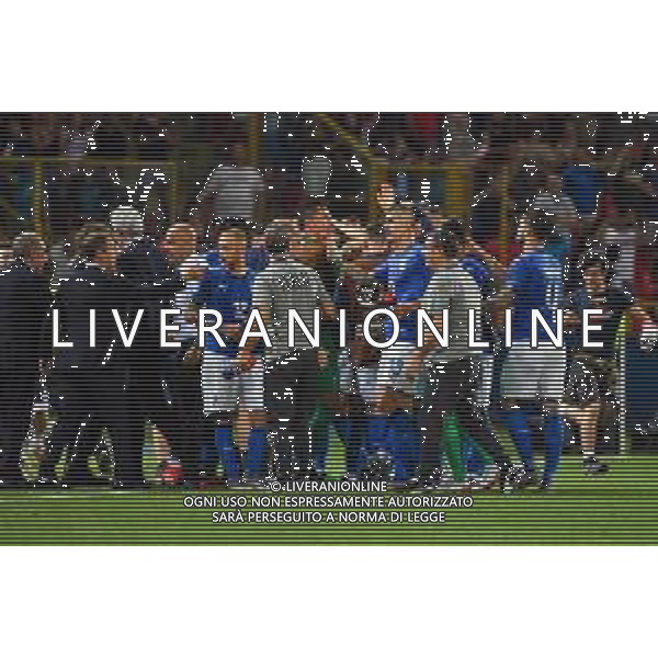 ©Alessio Marini - ITALIA - SPAGNA UEFA - Campionato Europeo Under 21 Italia 2019 Gruppo A - Bologna 16.06.2019 Nella foto esultanza dopo il gol su rigore di Lorenzo Pellegrini con luigi di biagio - abbraccio ©Alessio Marini / AGENZIA ALDO LIVERANI SAS
