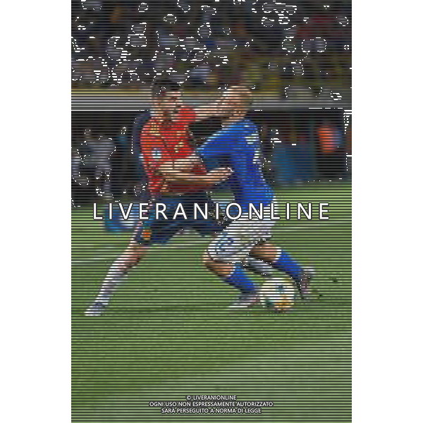©Alessio Marini - ITALIA - SPAGNA UEFA - Campionato Europeo Under 21 Italia 2019 Gruppo A - Bologna 16.06.2019 Nella foto Fallo di Martin Aguirregabirra su Federico Dimarco ©Alessio Marini / AGENZIA ALDO LIVERANI SAS