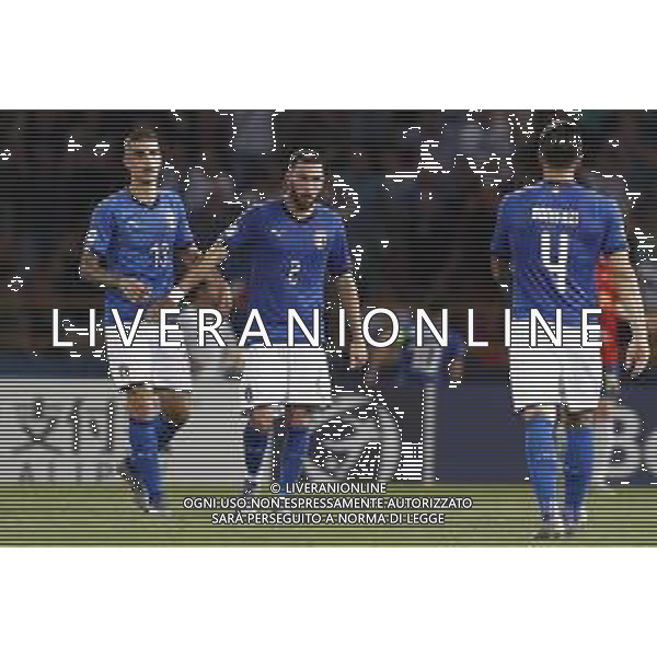 UEFA - Campionato Europeo Under 21 Italia 2019 gruppo A 16/06/2019 Italia - Spagna nella foto: Calabresi Arturo (Italia) Mancini Gianluca (Italia) ©Claudio Zamagni/Agenzia Aldo Liverani Calabresi Arturo (Italia) Mancini Gianluca (Italia) during UEFA Championship Under 21 Italy 2019 group A match between Italy and Spain at Renato Dall\'Ara Stadium on June 16 2019. photo credit by Claudio Zamagni/Aldo Liverani Photo Agency