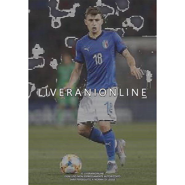 UEFA - Campionato Europeo Under 21 Italia 2019 gruppo A 16/06/2019 Italia - Spagna nella foto: Barella Nicolo’ (Italia) ©Claudio Zamagni/Agenzia Aldo Liverani Barella Nicolo’ (Italia) during UEFA Championship Under 21 Italy 2019 group A match between Italy and Spain at Renato Dall\'Ara Stadium on June 16 2019. photo credit by Claudio Zamagni/Aldo Liverani Photo Agency