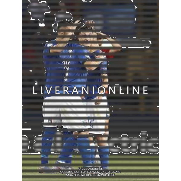 UEFA - Campionato Europeo Under 21 Italia 2019 gruppo A 16/06/2019 Italia - Spagna nella foto: Esultanza finale Italia ©Claudio Zamagni/Agenzia Aldo Liverani final exultation of italy during UEFA Championship Under 21 Italy 2019 group A match between Italy and Spain at Renato Dall\'Ara Stadium on June 16 2019. photo credit by Claudio Zamagni/Aldo Liverani Photo Agency