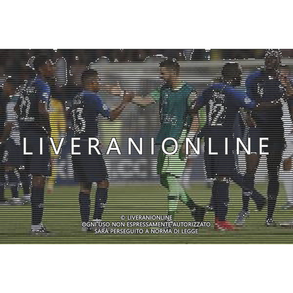 UEFA - Campionato Europeo Under 21 Italia 2019 gruppo C 18/06/2019 Inghilterra - Francia nella foto: Esultanza finale francia ©Claudio Zamagni/Agenzia Aldo Liverani final exultation of france during UEFA Championship Under 21 Italy 2019 group C match between England and France at Orogel Dino Manuzzi Stadium on June 18 2019. photo credit by Claudio Zamagni/Aldo Liverani Photo Agency/ AGENZIA ALDO LIVERANI SAS - Inghilterra - Francia UEFA U21 - Campionato Europeo Under 21 Italia 2019 gruppo C - Cesena 18.06.2019