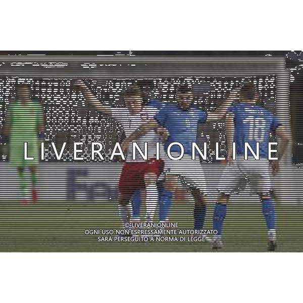 UEFA - Campionato Europeo Under 21 Italia 2019 gruppo A 19/06/2019 Italia - Polonia nella foto: Cutrone Patrik (Italia) Szymon Żurkowski(Poland) Barella Nicolo’ (Italia) ©Claudio Zamagni/Agenzia Aldo Liverani Cutrone Patrik (Italia) Szymon Żurkowski(Poland) Barella Nicolo’ (Italia) during UEFA Championship Under 21 Italy 2019 group A match between Italy and Poland at Renato Dall\'Ara Stadium on June 19 2019. photo credit by Claudio Zamagni/Aldo Liverani Photo Agency