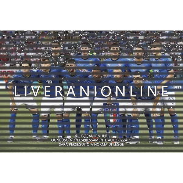 UEFA - Campionato Europeo Under 21 Italia 2019 gruppo A 19/06/2019 Italia - Polonia nella foto: la formazione dell\'italia ©Claudio Zamagni/Agenzia Aldo Liverani line up of italy during UEFA Championship Under 21 Italy 2019 group A match between Italy and Poland at Renato Dall\'Ara Stadium on June 19 2019. photo credit by Claudio Zamagni/Aldo Liverani Photo Agency