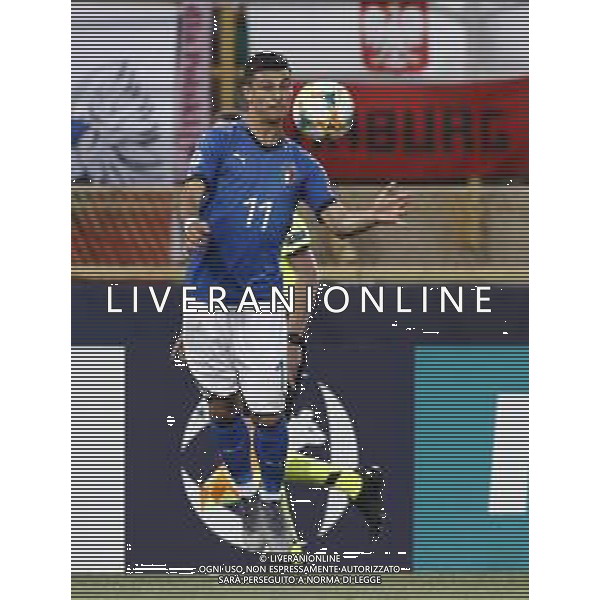 UEFA - Campionato Europeo Under 21 Italia 2019 gruppo A 19/06/2019 Italia - Polonia nella foto: Orsolini Riccardo (Italia) ©Claudio Zamagni/Agenzia Aldo Liverani Orsolini Riccardo (Italia) during UEFA Championship Under 21 Italy 2019 group A match between Italy and Poland at Renato Dall\'Ara Stadium on June 19 2019. photo credit by Claudio Zamagni/Aldo Liverani Photo Agency
