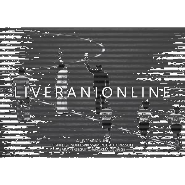 1974 FRANCOFORTE-INAUGURAZIONE DEI CAMPIONATO DEL MONDO DI CALCIO NELLA FOTO 1974 FIFA World Cup in Germany Pele (Edson Arantes do Nascimento) 1940 - Brazilian football player, 1994 Minister of Sports in Brazil Pele alongide Uwe Seeler and children during the opening ceremony of the World Cup in Frankfurt - June 1974 AG ALDO LIVERANI SAS