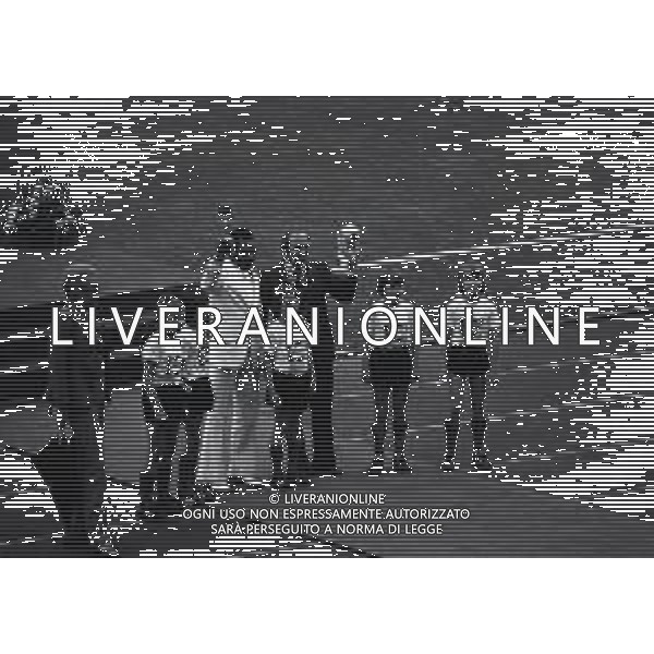 1974 FRANCOFORTE-INAUGURAZIONE DEI CAMPIONATO DEL MONDO DI CALCIO NELLA FOTO 1974 FIFA World Cup in Germany Pele (Edson Arantes do Nascimento) 1940 - Brazilian football player, 1994 Minister of Sports in Brazil Pele alongide Uwe Seeler and children during the opening ceremony of the World Cup in Frankfurt - June 1974 AG ALDO LIVERANI SAS