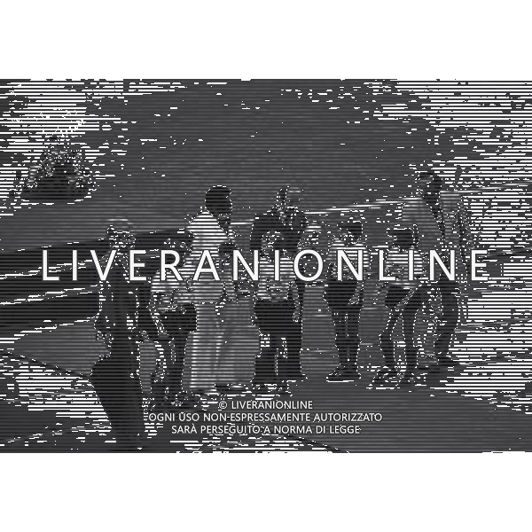 1974 FRANCOFORTE-INAUGURAZIONE DEI CAMPIONATO DEL MONDO DI CALCIO NELLA FOTO 1974 FIFA World Cup in Germany Pele (Edson Arantes do Nascimento) 1940 - Brazilian football player, 1994 Minister of Sports in Brazil Pele alongide Uwe Seeler and children during the opening ceremony of the World Cup in Frankfurt - June 1974 AG ALDO LIVERANI SAS