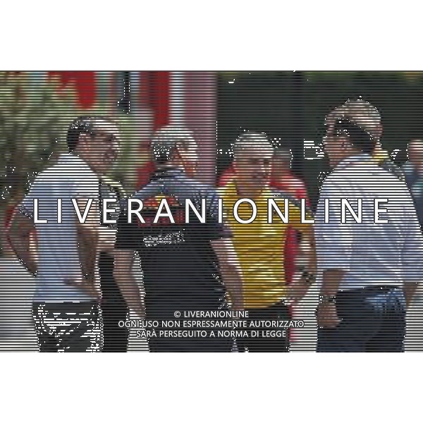 (L to R): Cyril Abiteboul (FRA) Renault Sport F1 Managing Director; Jonathan Wheatley (GBR) Red Bull Racing Team Manager; Nick Chester (GBR) Renault F1 Team Chassis Technical Director. 20.06.2019. Formula 1 World Championship, Rd 8, French Grand Prix, Paul Ricard, France, Preparation Day. / AGENZIA ALDO LIVERANI SAS - ITALY ONLY EDITORIAL USE ONLY