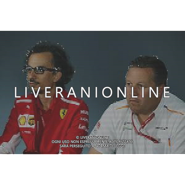 (L to R): Laurent Mekies (FRA) Ferrari Sporting Director and Zak Brown (USA) McLaren Executive Director in the FIA Press Conference. 21.06.2019. Formula 1 World Championship, Rd 8, French Grand Prix, Paul Ricard, France, Practice Day. s / AGENZIA ALDO LIVERANI SAS - ITALY ONLY EDITORIAL USE ONLY