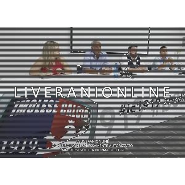 IMOLA 21 06 2019 CONFERENZA STAMPA IMOLESE CALCIO 1919 A5 NELLA FOTO DA SINISTRA ALBERTO CAROBBI ALLENATORE,PRESIDENTE GIANLUCA MATERA E VICE ALLENATORE SIMONE BOTTACINI FOTO GIANNI SANNA-AG ALDO LIVERANI SAS