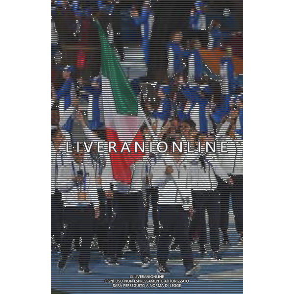 21-06-2019 minsk-Cerimonia di Apertura dei Giochi Europei, in programma a Minsk dal 21 giugno al 1° luglio nella foto il portabandiera dell\'italia clemente russo foto gmt-mezzelani -ag aldo liverani sas