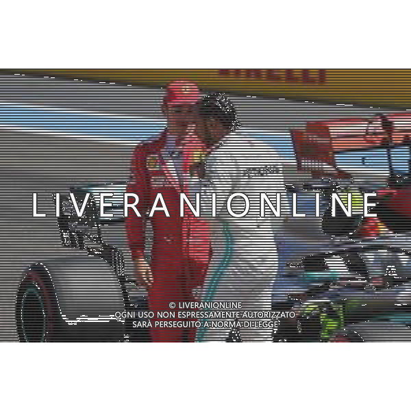 Pole sitter Lewis Hamilton (GBR) Mercedes AMG F1 in qualifying parc ferme with third placed Charles Leclerc (MON) Ferrari. 22.06.2019. Formula 1 World Championship, Rd 8, French Grand Prix, Paul Ricard, France, Qualifying Day. / AGENZIA ALDO LIVERANI SAS - ITALY ONLY EDITORIAL USE ONLY