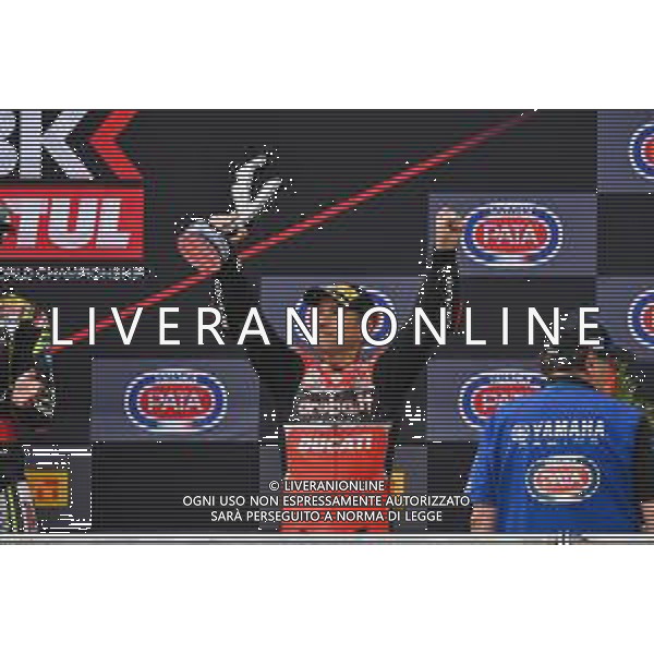19 Alvaro Bautista al Podio MotoSBK Pata Riviera di Rimini Round San Marino 2019 - Misano 22 giugno 2019 ©Alessio Marini / AGENZIA ALDO LIVERANI SAS