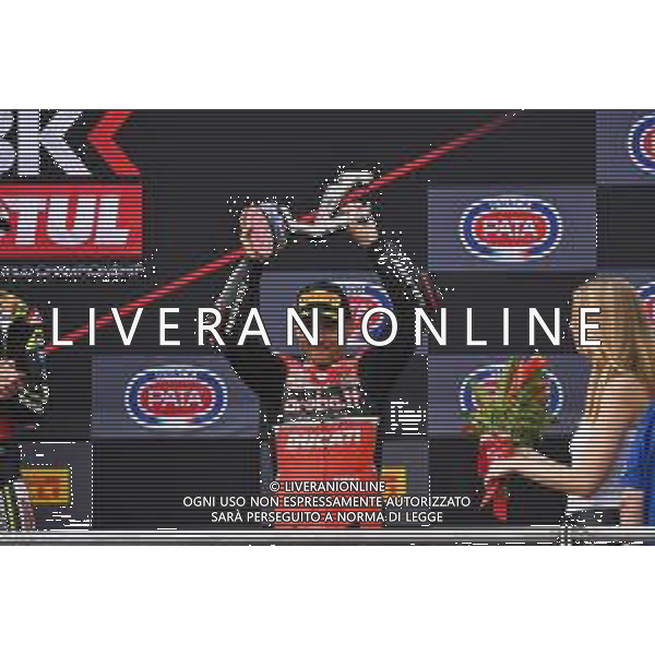 19 Alvaro Bautista al Podio MotoSBK Pata Riviera di Rimini Round San Marino 2019 - Misano 22 giugno 2019 ©Alessio Marini / AGENZIA ALDO LIVERANI SAS