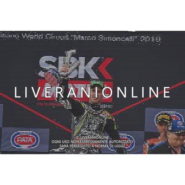 1 Jonathan Rea al podio MotoSBK Pata Riviera di Rimini Round San Marino 2019 - Misano 22 giugno 2019 ©Alessio Marini / AGENZIA ALDO LIVERANI SAS