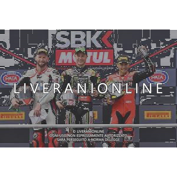 Podio Race 1Rea, Sykes e Bautista MotoSBK Pata Riviera di Rimini Round San Marino 2019 - Misano 22 giugno 2019 ©Alessio Marini / AGENZIA ALDO LIVERANI SAS
