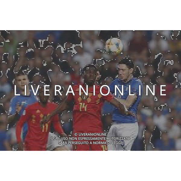 UEFA - Campionato Europeo Under 21 Italia 2019 gruppo A 22/06/2019 Belgio - Italia nella foto: Bastoni Alessandro (Italia) Stephane Omeonga of Belgium ©Claudio Zamagni/Agenzia Aldo Liverani Bastoni Alessandro (Italia) Stephane Omeonga of Belgium during UEFA Championship Under 21 Italy 2019 group A match between Belgium and Italy at Reggio-Emilia Mapei Stadium on June 22 2019. photo credit by Claudio Zamagni/Aldo Liverani Photo Agency
