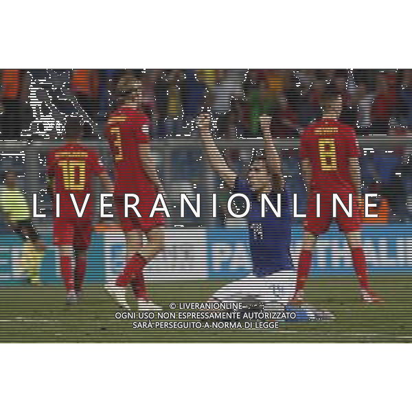 UEFA - Campionato Europeo Under 21 Italia 2019 gruppo A 22/06/2019 Belgio - Italia nella foto: Esultanza Chiesa Federico (Italia) ©Claudio Zamagni/Agenzia Aldo Liverani exultation of Chiesa Federico (Italia)during UEFA Championship Under 21 Italy 2019 group A match between Belgium and Italy at Reggio-Emilia Mapei Stadium on June 22 2019. photo credit by Claudio Zamagni/Aldo Liverani Photo Agency