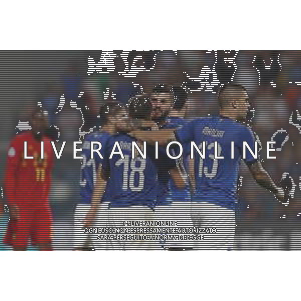 UEFA - Campionato Europeo Under 21 Italia 2019 gruppo A 22/06/2019 Belgio - Italia nella foto: Esultanza italia ©Claudio Zamagni/Agenzia Aldo Liverani italy celebrates after scoring a goal during UEFA Championship Under 21 Italy 2019 group A match between Belgium and Italy at Reggio-Emilia Mapei Stadium on June 22 2019. photo credit by Claudio Zamagni/Aldo Liverani Photo Agency