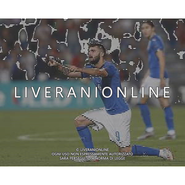 UEFA - Campionato Europeo Under 21 Italia 2019 gruppo A 22/06/2019 Belgio - Italia nella foto: Esultanza dopo il gol di Cutrone Patrick (Italia) ©Claudio Zamagni/Agenzia Aldo Liverani Cutrone Patrik (Italia) celebrates after scoring a goal during UEFA Championship Under 21 Italy 2019 group A match between Belgium and Italy at Reggio-Emilia Mapei Stadium on June 22 2019. photo credit by Claudio Zamagni/Aldo Liverani Photo Agency / AGENZIA ALDO LIVERANI SAS