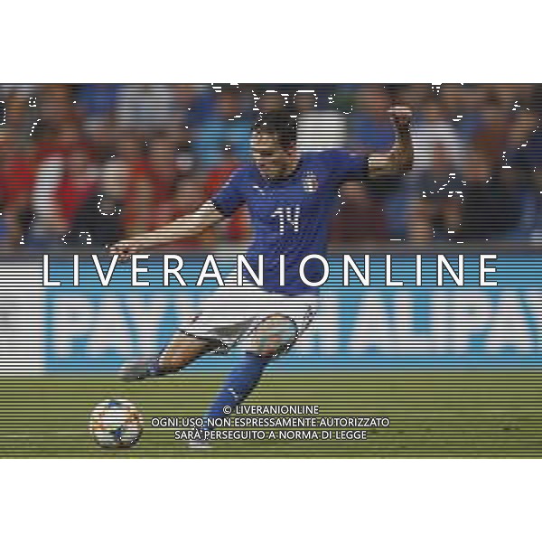 UEFA - Campionato Europeo Under 21 Italia 2019 gruppo A 22/06/2019 Belgio - Italia nella foto: il gol di Chiesa Federico (Italia) ©Claudio Zamagni/Agenzia Aldo Liverani goal Chiesa Federico (Italia) during UEFA Championship Under 21 Italy 2019 group A match between Belgium and Italy at Reggio-Emilia Mapei Stadium on June 22 2019. photo credit by Claudio Zamagni/Aldo Liverani Photo Agency / AGENZIA ALDO LIVERANI SAS