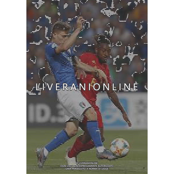 UEFA - Campionato Europeo Under 21 Italia 2019 gruppo A 22/06/2019 Belgio - Italia nella foto: Barella Nicolo’ (Italia) Samuel Bastien of Belgium ©Claudio Zamagni/Agenzia Aldo Liverani Barella Nicolo’ (Italia) Samuel Bastien of Belgium during UEFA Championship Under 21 Italy 2019 group A match between Belgium and Italy at Reggio-Emilia Mapei Stadium on June 22 2019. photo credit by Claudio Zamagni/Aldo Liverani Photo Agency