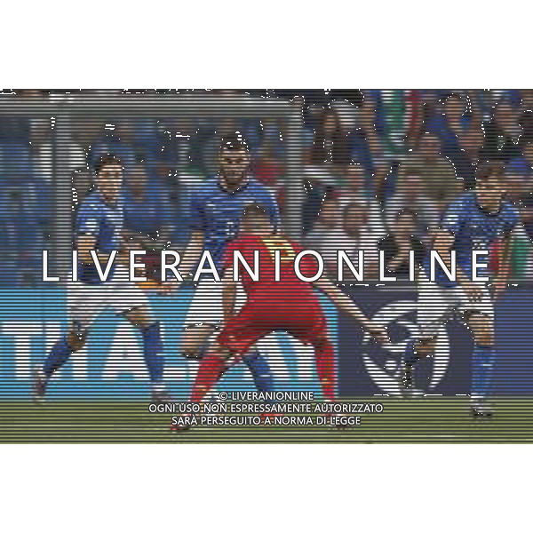 UEFA - Campionato Europeo Under 21 Italia 2019 gruppo A 22/06/2019 Belgio - Italia nella foto: Calabresi Arturo (Italia)Chiesa Federico (Italia) Barella Nicolo’ (Italia) Bryan Heynen of Belgium ©Claudio Zamagni/Agenzia Aldo Liverani Calabresi Arturo (Italia) Chiesa Federico (Italia) Barella Nicolo’ (Italia) Bryan Heynen of Belgium during UEFA Championship Under 21 Italy 2019 group A match between Belgium and Italy at Reggio-Emilia Mapei Stadium on June 22 2019. photo credit by Claudio Zamagni/Aldo Liverani Photo Agency