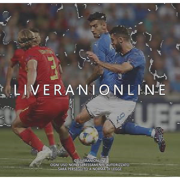UEFA - Campionato Europeo Under 21 Italia 2019 gruppo A 22/06/2019 Belgio - Italia nella foto: Cutrone Patrik (Italia) Pellegrini Lorenzo (Italia) ©Claudio Zamagni/Agenzia Aldo Liverani Cutrone Patrik (Italia) Pellegrini Lorenzo (Italia) during UEFA Championship Under 21 Italy 2019 group A match between Belgium and Italy at Reggio-Emilia Mapei Stadium on June 22 2019. photo credit by Claudio Zamagni/Aldo Liverani Photo Agency