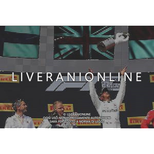 Race winner Lewis Hamilton (GBR) Mercedes AMG F1 celebrates on the podium. 23.06.2019. Formula 1 World Championship, Rd 8, French Grand Prix, Paul Ricard, France, Race Day. / AGENZIA ALDO LIVERANI SAS - ITALY ONLY EDITORIAL USE ONLY