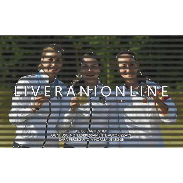 The European Games 2019 Minsk Bielorussia 23.06.2019 Nella foto TRAP FEMMINILE - SILVANA STANCO MEDAGLIA D\'ORO E JESSICA ROSSI MEDAGLIA D\'ARGENTO SUL PODIO ©MEZZELANI GMT / AGENZIA ALDO LIVERANI SAS