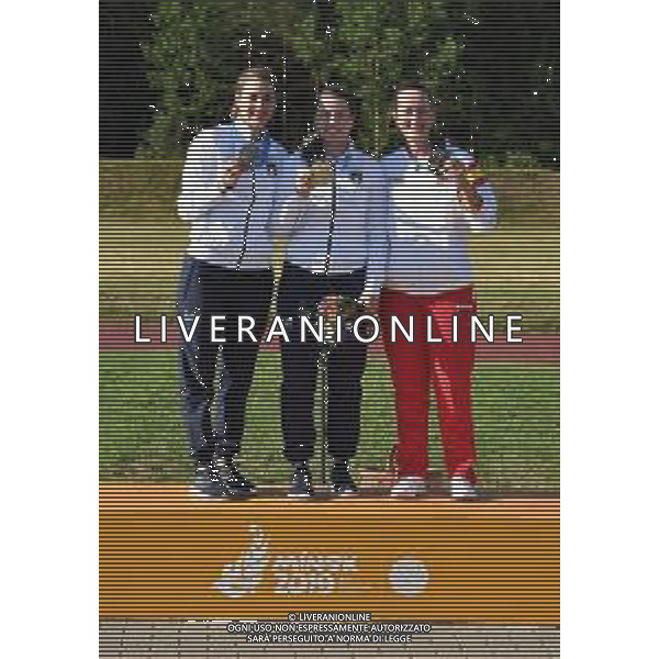 The European Games 2019 Minsk Bielorussia 23.06.2019 Nella foto TRAP FEMMINILE - SILVANA STANCO MEDAGLIA D\'ORO E JESSICA ROSSI MEDAGLIA D\'ARGENTO SUL PODIO ©MEZZELANI GMT / AGENZIA ALDO LIVERANI SAS