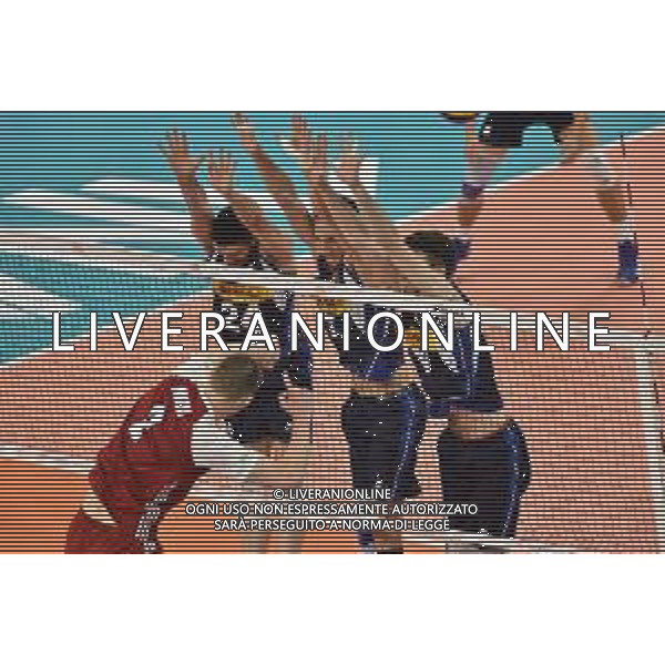 Milano 23-06-2019 Palalido Volleyball Nations League - girone 14 day 3 Italia vs Polonia nella foto Muzaj contro il muro italiano foto Roberto Garavaglia - ag. Aldo Liverani sas